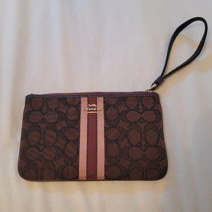 Coach Corner Zip Wristlet in Signature Canvas